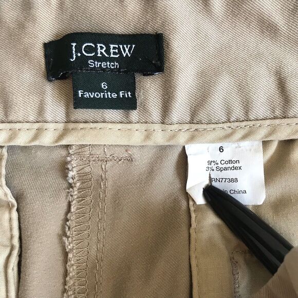 J Crew Stretch Women’s Favorite Fit Khaki Tan Brown Crop Capri Pant Size 6 - Picture 3 of 11